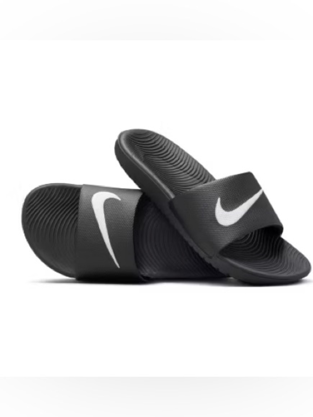 Nike Black & White Slide Sandals Size 7Y